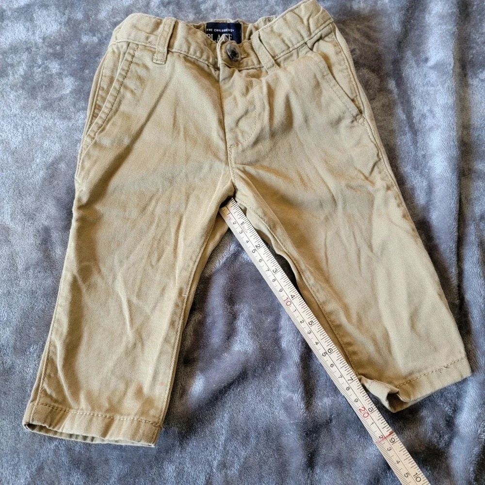 The Children's Place Chino Dress Trouser Baby Boy 6-9M Khaki Adjustable Waist